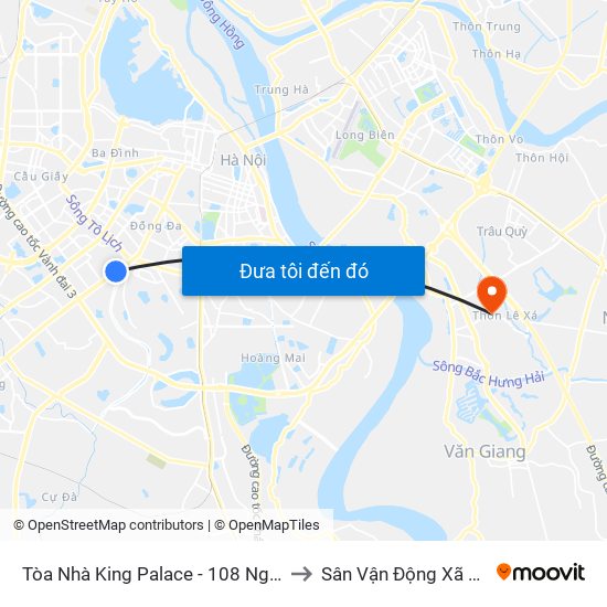Tòa Nhà King Palace - 108 Nguyễn Trãi to Sân Vận Động Xã Đa Tốn map