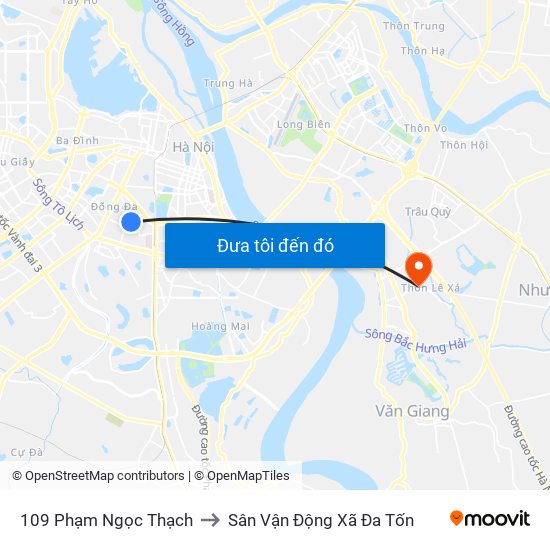 109 Phạm Ngọc Thạch to Sân Vận Động Xã Đa Tốn map