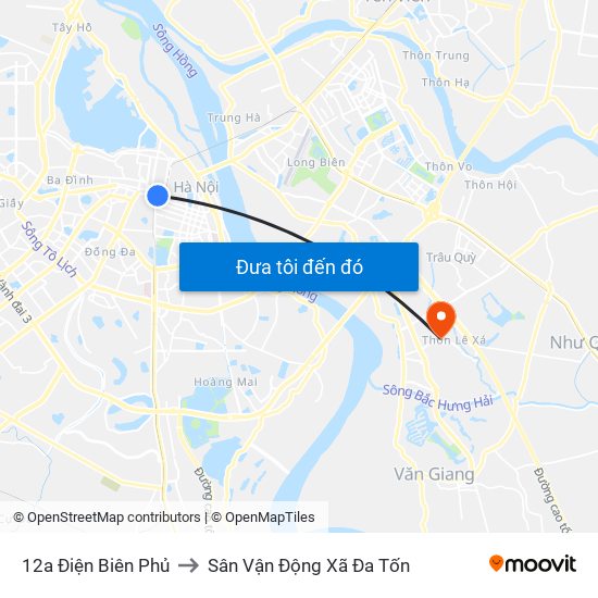 12a Điện Biên Phủ to Sân Vận Động Xã Đa Tốn map