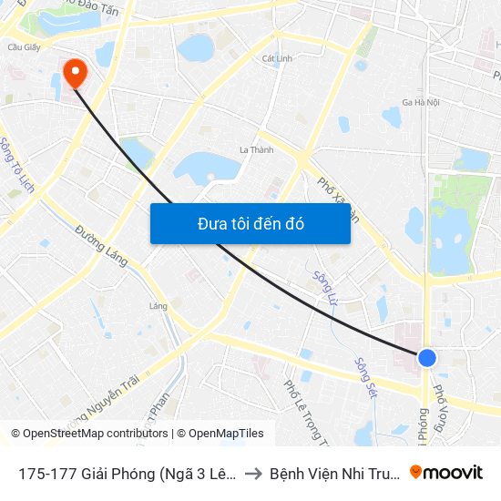 175-177 Giải Phóng (Ngã 3 Lê Thanh Nghị) to Bệnh Viện Nhi Trung Ương map