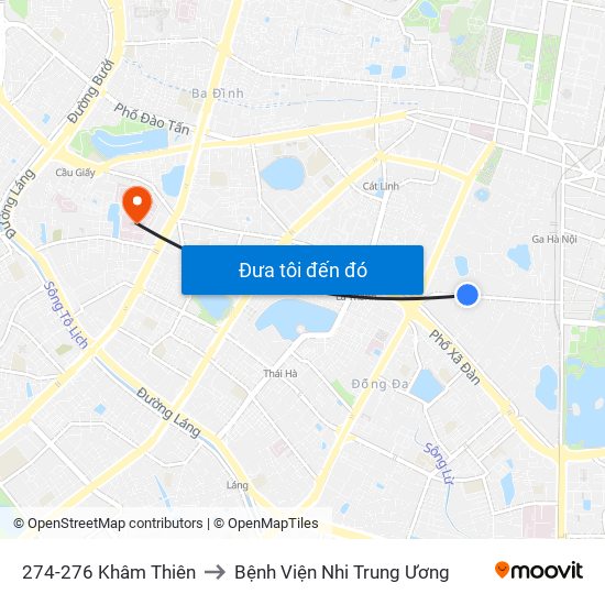 274-276 Khâm Thiên to Bệnh Viện Nhi Trung Ương map