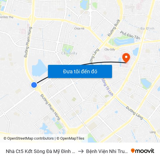 Nhà Ct5 Kđt Sông Đà Mỹ Đình - Phạm Hùng to Bệnh Viện Nhi Trung Ương map