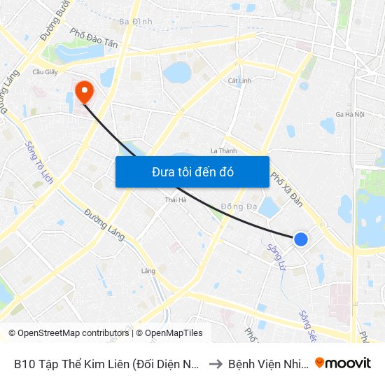 B10 Tập Thể Kim Liên (Đối Diện Ngõ 46b Phạm Ngọc Thạch) to Bệnh Viện Nhi Trung Ương map