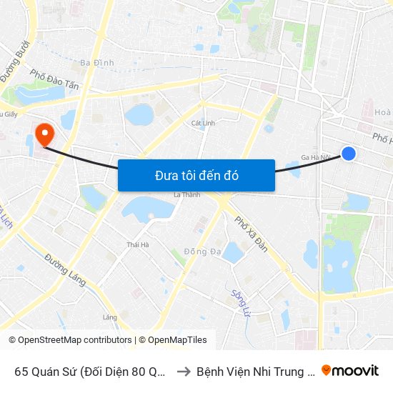 65 Quán Sứ (Đối Diện 80 Quán Sứ) to Bệnh Viện Nhi Trung Ương map