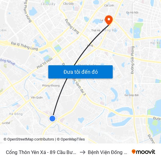 Cổng Thôn Yên Xá - 89 Cầu Bươu to Bệnh Viện Đống Đa map