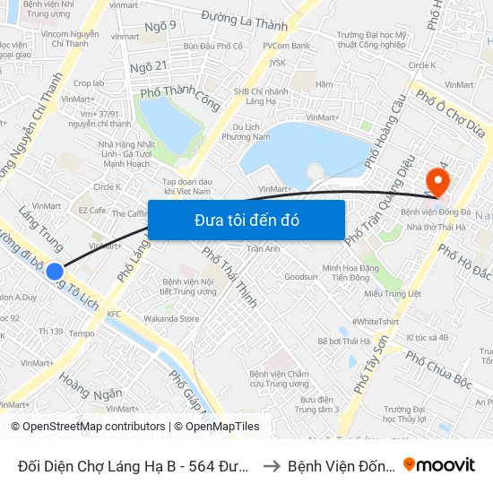 Đối Diện Chợ Láng Hạ B - 564 Đường Láng to Bệnh Viện Đống Đa map