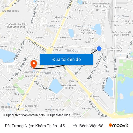 Đài Tưởng Niệm Khâm Thiên - 45 Khâm Thiên to Bệnh Viện Đống Đa map