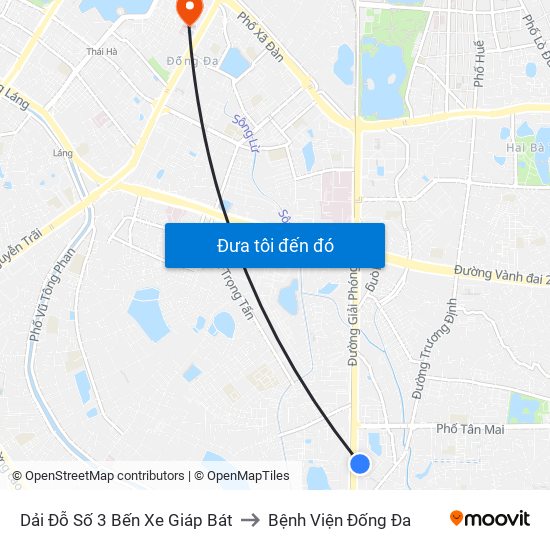 Dải Đỗ Số 3 Bến Xe Giáp Bát to Bệnh Viện Đống Đa map