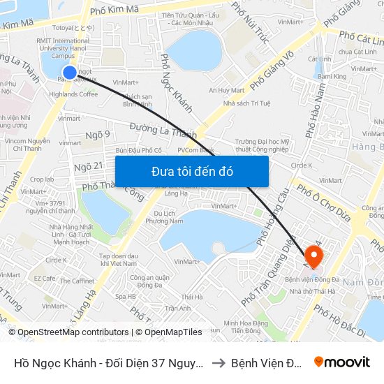 Hồ Ngọc Khánh - Đối Diện 37 Nguyễn Chí Thanh to Bệnh Viện Đống Đa map