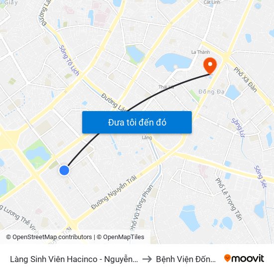 Làng Sinh Viên Hacinco - Nguyễn Tuân to Bệnh Viện Đống Đa map