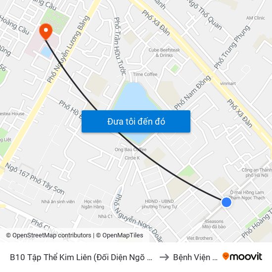 B10 Tập Thể Kim Liên (Đối Diện Ngõ 46b Phạm Ngọc Thạch) to Bệnh Viện Đống Đa map