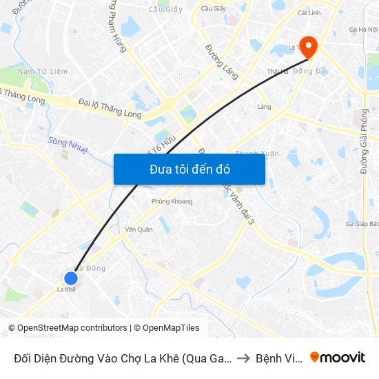 Đối Diện Đường Vào Chợ La Khê (Qua Ga Metro La Khê) - 405 Quang Trung (Hà Đông) to Bệnh Viện Đống Đa map