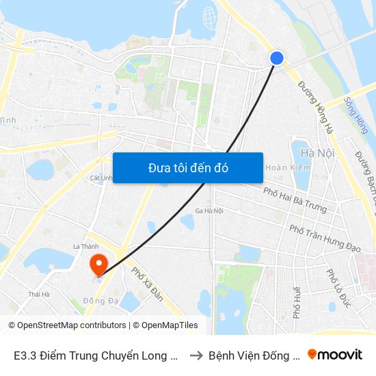 E3.3 Điểm Trung Chuyển Long Biên to Bệnh Viện Đống Đa map