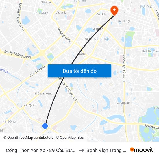 Cổng Thôn Yên Xá - 89 Cầu Bươu to Bệnh Viện Tràng An map