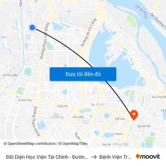 Đối Diện Học Viện Tài Chính - Đường Đức Thắng to Bệnh Viện Tràng An map