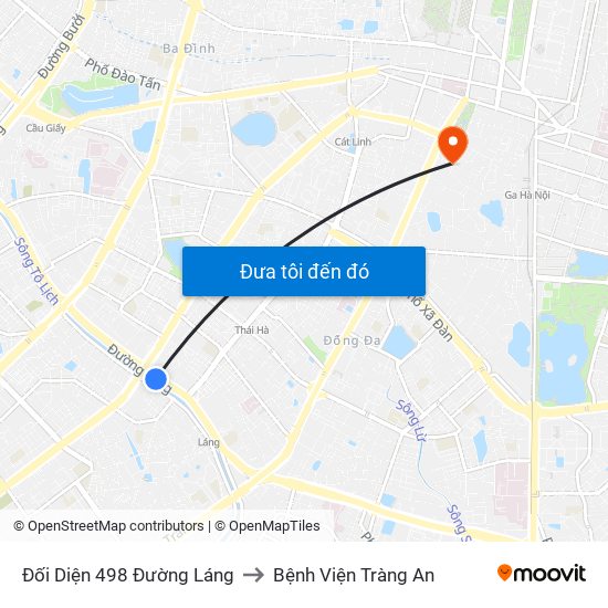 Đối Diện 498 Đường Láng to Bệnh Viện Tràng An map