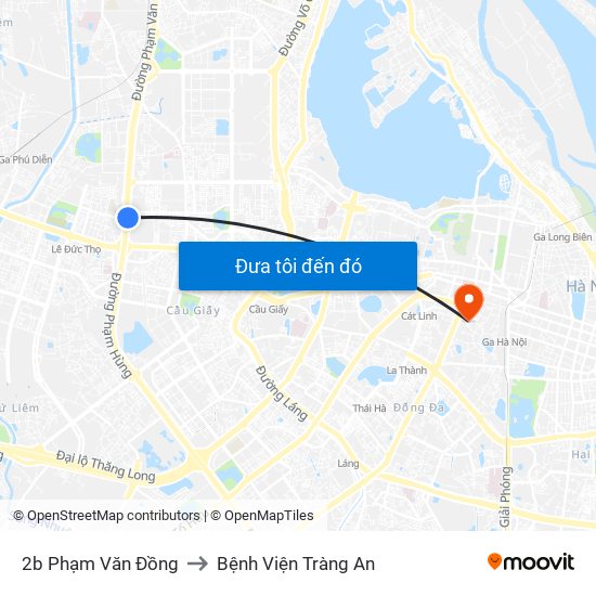 2b Phạm Văn Đồng to Bệnh Viện Tràng An map