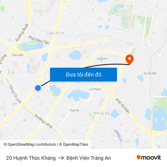 20 Huỳnh Thúc Kháng to Bệnh Viện Tràng An map