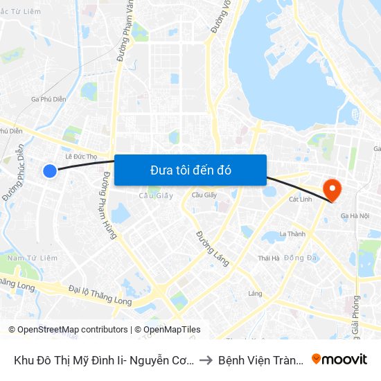 Khu Đô Thị Mỹ Đình Ii- Nguyễn Cơ Thạch to Bệnh Viện Tràng An map