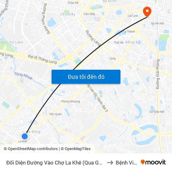 Đối Diện Đường Vào Chợ La Khê (Qua Ga Metro La Khê) - 405 Quang Trung (Hà Đông) to Bệnh Viện Tràng An map