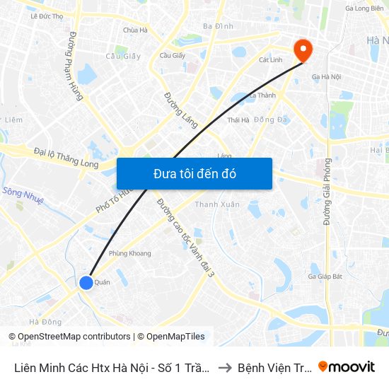 Liên Minh Các Htx Hà Nội - Số 1 Trần Phú (Hà Đông) to Bệnh Viện Tràng An map