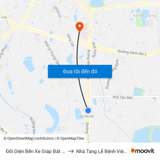 Đối Diện Bến Xe Giáp Bát - Giải Phóng to Nhà Tang Lễ Bệnh Viện Bạch Mai map