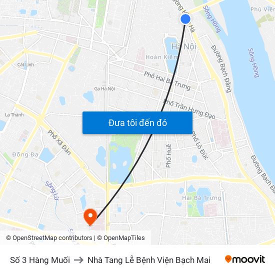 Số 3 Hàng Muối to Nhà Tang Lễ Bệnh Viện Bạch Mai map