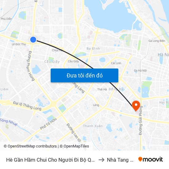 2b Phạm Văn Đồng to Nhà Tang Lễ Bệnh Viện Bạch Mai map
