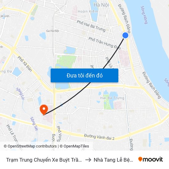 Trạm Trung Chuyển Xe Buýt Trần Khánh Dư (Khu Đón Khách) to Nhà Tang Lễ Bệnh Viện Bạch Mai map