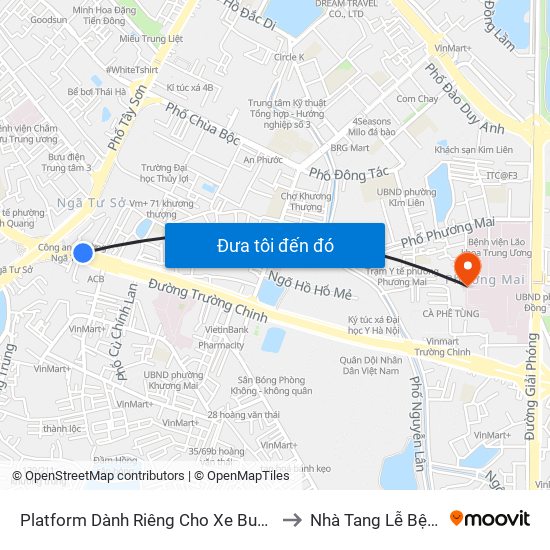 Platform Dành Riêng Cho Xe Buýt Trước Nhà 604 Trường Chinh to Nhà Tang Lễ Bệnh Viện Bạch Mai map