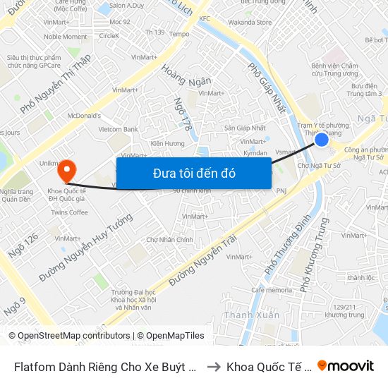 Flatfom Dành Riêng Cho Xe Buýt Trước Nhà 45 Đường Láng to Khoa Quốc Tế Đh Quôc Gia map