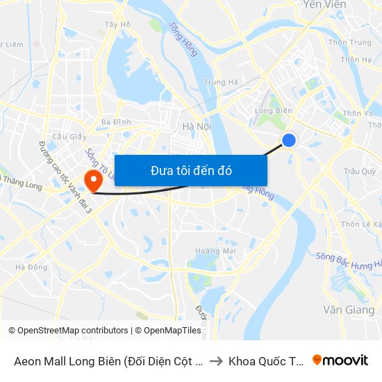 Aeon Mall Long Biên (Đối Diện Cột Điện T4a/2a-B Đường Cổ Linh) to Khoa Quốc Tế Đh Quôc Gia map