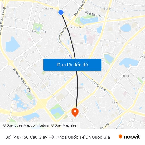 Số 148-150 Cầu Giấy to Khoa Quốc Tế Đh Quôc Gia map