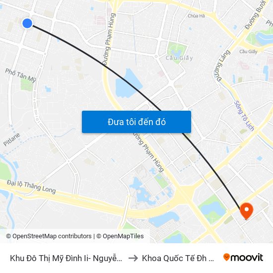 Khu Đô Thị Mỹ Đình Ii- Nguyễn Cơ Thạch to Khoa Quốc Tế Đh Quôc Gia map