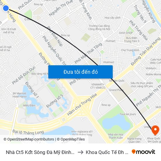 Nhà Ct5 Kđt Sông Đà Mỹ Đình - Phạm Hùng to Khoa Quốc Tế Đh Quôc Gia map