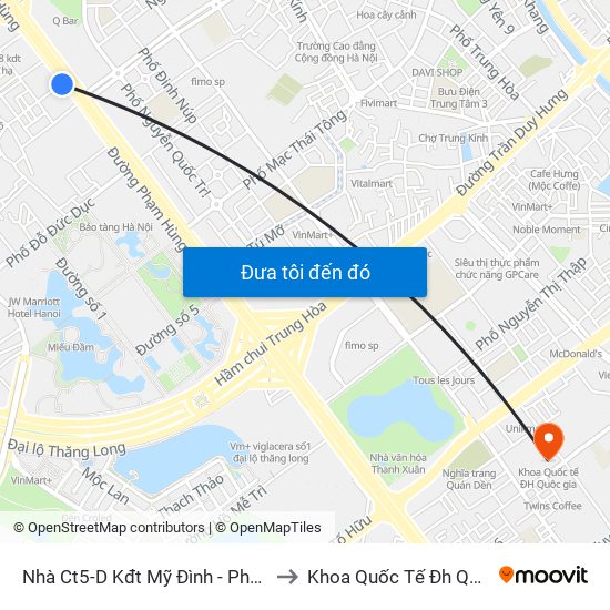 Nhà Ct5-D Kđt Mỹ Đình - Phạm Hùng to Khoa Quốc Tế Đh Quôc Gia map