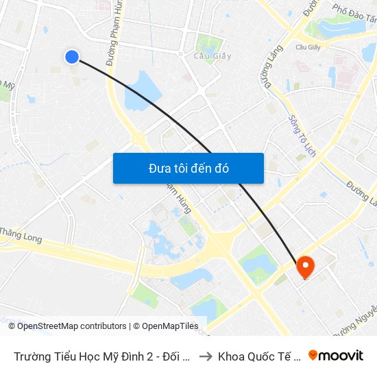 Trường Tiểu Học Mỹ Đình 2 - Đối Diện 216 Đường Mỹ Đình to Khoa Quốc Tế Đh Quôc Gia map