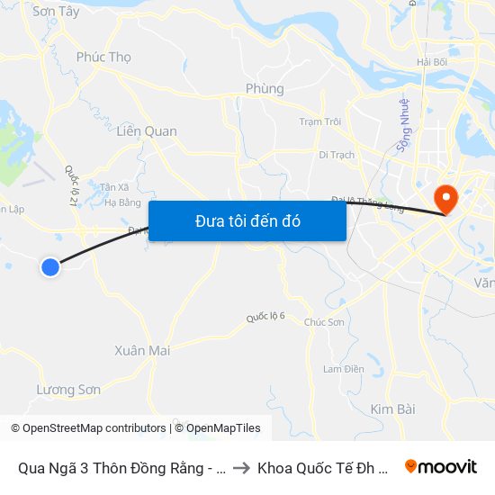 Qua Ngã 3 Thôn Đồng Rằng - Đông Xuân to Khoa Quốc Tế Đh Quôc Gia map