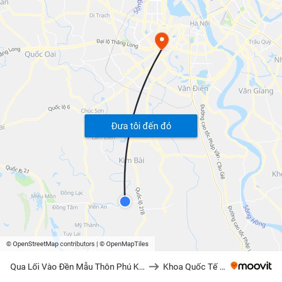 Qua Lối Vào Đền Mẫu Thôn Phú Khang 80m - Tỉnh Lộ 429 to Khoa Quốc Tế Đh Quôc Gia map