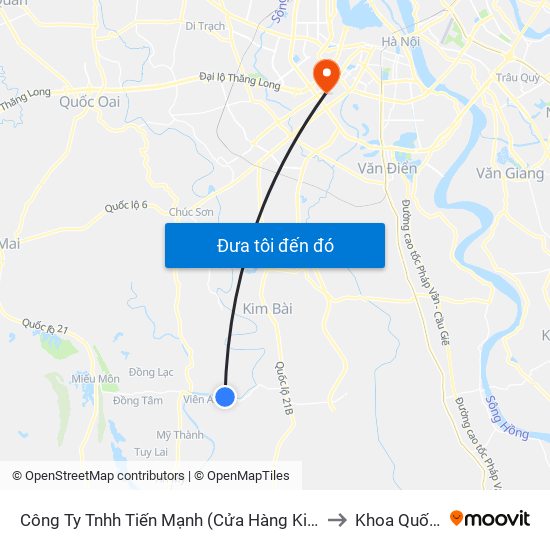 Công Ty Tnhh Tiến Mạnh (Cửa Hàng Kinh Doanh Tôn Tấm Lợp) Thôn Viên Ngoại - Tỉnh Lộ 429 to Khoa Quốc Tế Đh Quôc Gia map