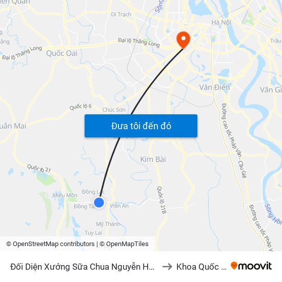 Đối Diện Xưởng Sữa Chua Nguyễn Huy Thôn Chân Chim, Phúc Lâm - Tỉnh Lộ 429 to Khoa Quốc Tế Đh Quôc Gia map