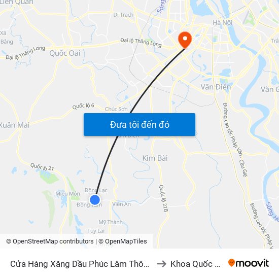 Cửa Hàng Xăng Dầu Phúc Lâm Thôn Chân Chim, Phúc Lâm - Tỉnh Lộ 429 to Khoa Quốc Tế Đh Quôc Gia map