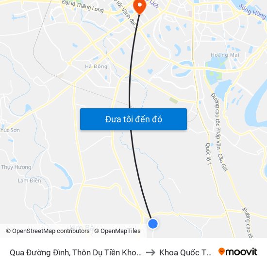 Qua Đường Đình, Thôn Dụ Tiền Khoảng 50m-Đường Liên Thôn Xã to Khoa Quốc Tế Đh Quôc Gia map