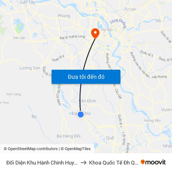 Đối Diện Khu Hành Chính Huyện Mỹ Đức to Khoa Quốc Tế Đh Quôc Gia map