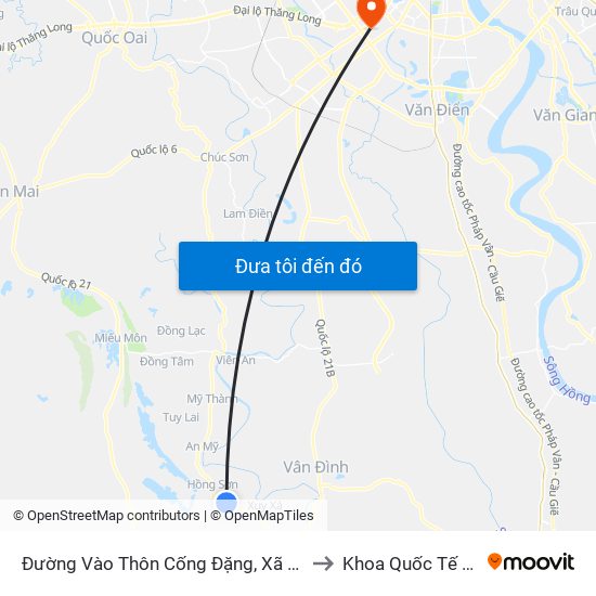 Đường Vào Thôn Cống Đặng, Xã Hồng Sơn Khoảng 50m to Khoa Quốc Tế Đh Quôc Gia map