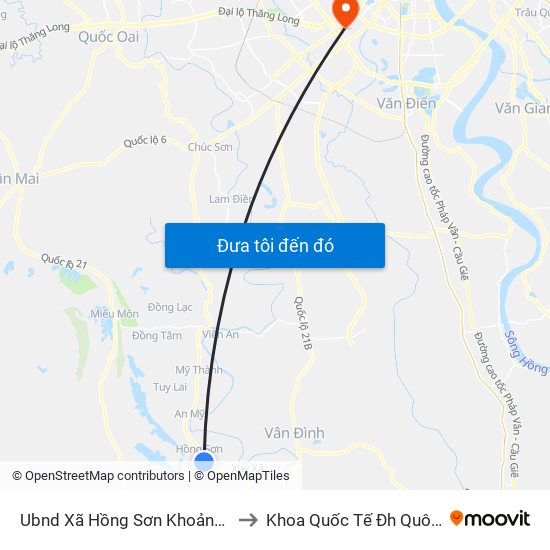 Ubnd Xã Hồng Sơn Khoảng 50m to Khoa Quốc Tế Đh Quôc Gia map