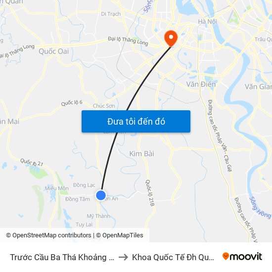 Trước Cầu Ba Thá Khoảng 150m to Khoa Quốc Tế Đh Quôc Gia map