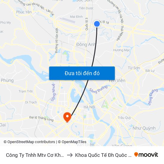 Công Ty Tnhh Mtv Cơ Khí 17 to Khoa Quốc Tế Đh Quôc Gia map