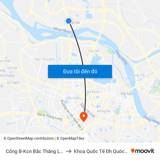 Cổng B-Kcn Bắc Thăng Long to Khoa Quốc Tế Đh Quôc Gia map