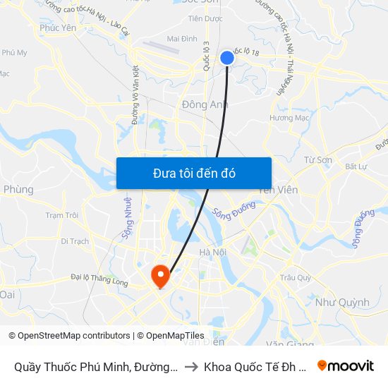 Quầy Thuốc Phú Minh, Đường 16 Phú Thọ to Khoa Quốc Tế Đh Quôc Gia map